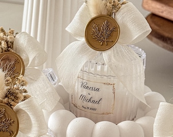 Personalized Wedding Favor Candles - Custom Bridal Shower Party Favors - Elegant Wedding Candle Gifts in Bulk for Guests, baptism favors,