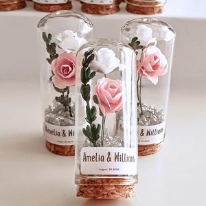 10 PCS Rose Dome Wedding Favors, Personalized Thank you Favors for Guests Party Gifts, Unique Flower Keepsake, Mini Elegant Cloche Souvenir