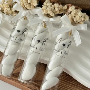 Bomboniere personalizzate con caramelle alle mandorle in barattoli di vetro, caramelle alle mandorle per addio al nubilato, matrimonio
