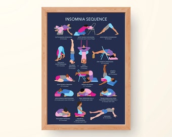 Iyengar Yoga Insomnia Sequence Self Praxis A3 Poster