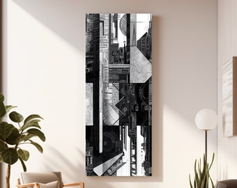 Digital Abstract Print - Architectonic Cogwork - Wall - Decoration - Unique - Cityscape