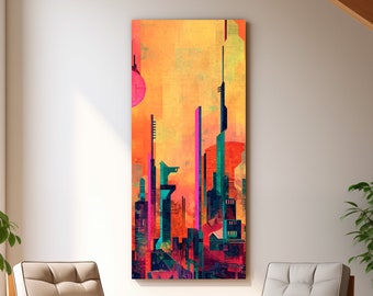 Digital Abstract Print - Chromatic Heights - Wall - Decoration - Unique - Cityscape