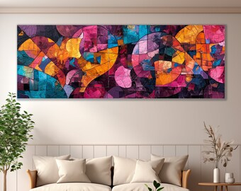 Digital Abstract Print - Temporary Mosaic - Wall - Decoration - Unique - Cityscape