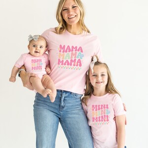 Mama Mini Matching Set Baby Shower Gift Mother Daughter Shirts Matching Mommy and Me Shirt for New Mom Gift Idea Baby and Mama Shirt