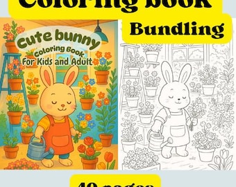 Kawaii Bunny Coloring Book – 40 Adorable Scenes (Printable PDF)