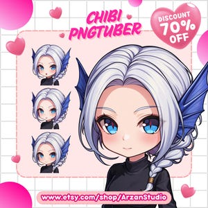 Pngtuber-personage voor stream, pngtuber, aangepaste chibi-png, chibi-png, png-tubermodel, schattige chibi, valentijnscadeau, twitch, stream