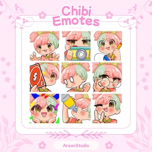 Custom Twitch Emotes, Vtuber Emotes, Animated Emotes, Kick Emotes, Twitch Emotes Pack, Anime Emote, Chibi Emotes,  Twitch, Discord, Streamer