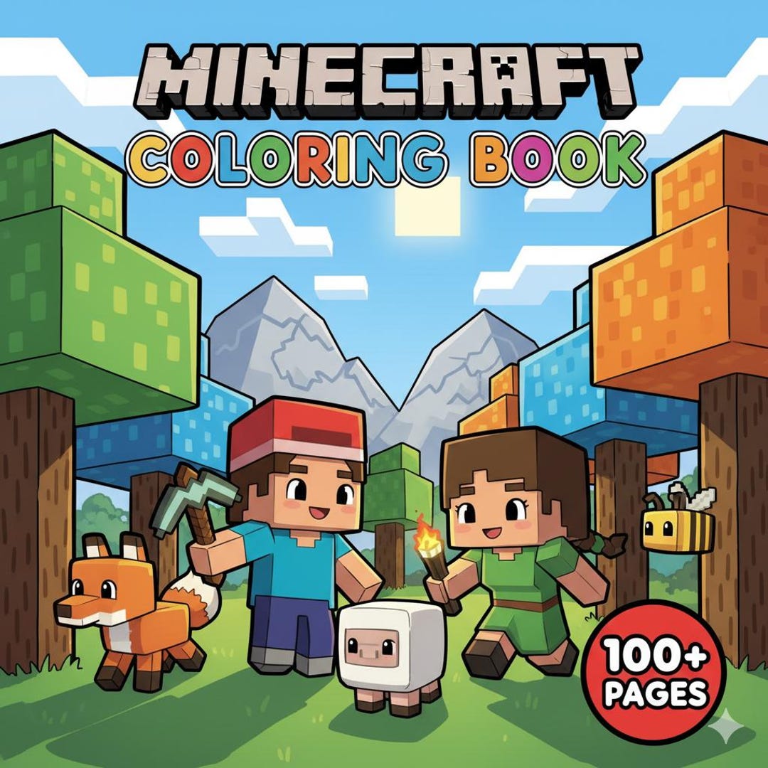 100+ Pages Minecraft-inspired Coloring Pages | Pixel Art Adventure ...