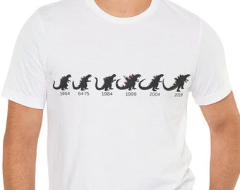 Godzilla Evolution T-Shirt | Monster Silhouette Timeline 1954-2019, Kaiju