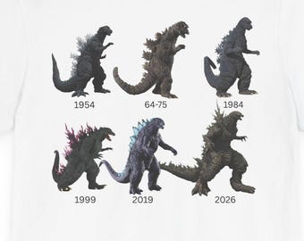 Godzilla Evolution T-Shirt,Movie Monster Timeline,Monster Evolution Shirt, Kaiju Inspired Monster Timeline Tee | Japanese Monster Fan Gift