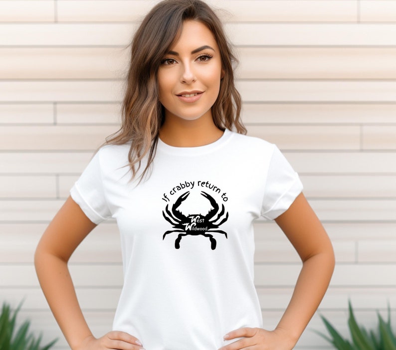T-shirt crabe de West Wildwood, vêtements de plage drôles image 1