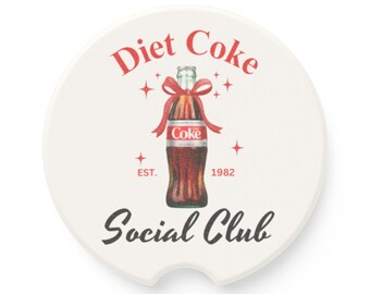 Diet Coke Social Club Soapstone Car Coaster, Social Club Car Coasters,Car Coasters, Diet Coke Car Coasters, Soda lover Car Coaster