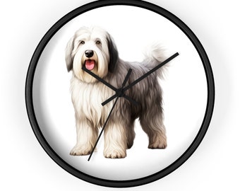 Horloge murale, Vieux chien de berger anglais, Horloges, Horloge pour animal de compagnie, Horloge pour chien, Chiens, Animaux domestiques