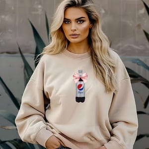 Diet Pepsi Pink Bow Sweatshirt, Unisex Sweatshirt, Soft Pullover, Cute Coquette Design, Comfy Sweater, Novelty Gift, Diet Pepsi Coquette
