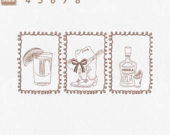 Western Cowgirl Bachelorette Machine Embroidery File, Nashville Bridal Squad (Instant Download)