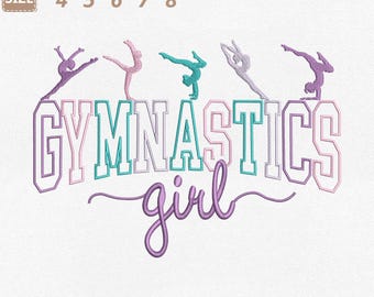 Gymnastics Girl Machine Embroidery File, Gym Mom Gift (Instant Download)