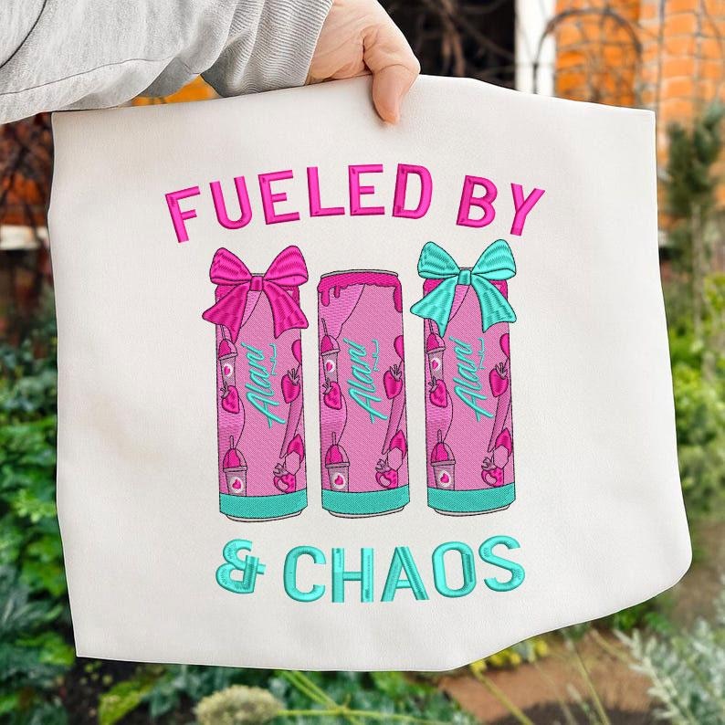 Fueled By Alani Machine Embroidery File, Energy Drink Design (Instant Download) image 7