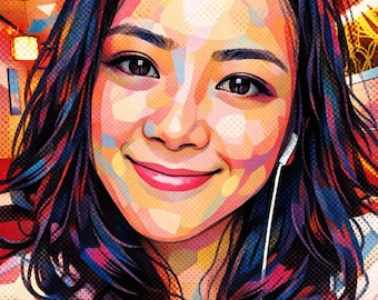 Aangepaste WPAP pop-art portretschildering, moderne stijl artwork (digitale download)