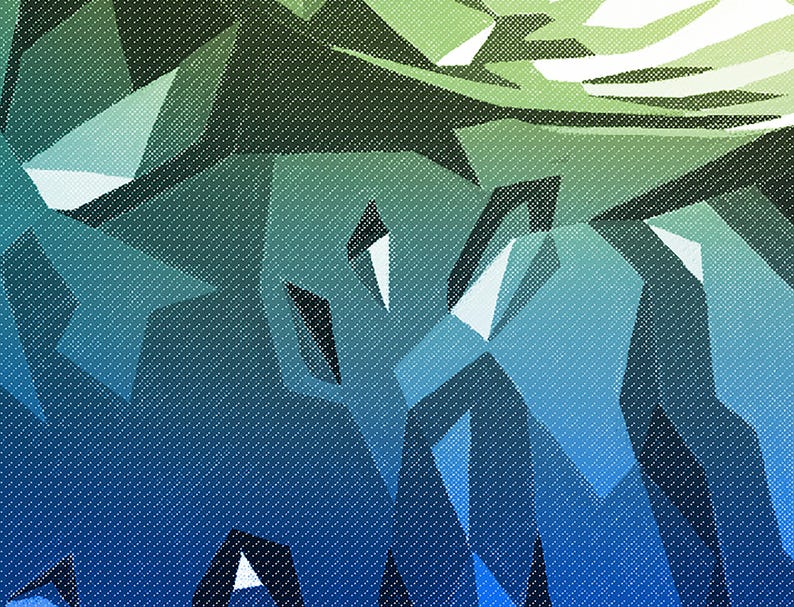 Glass of Ice Water Hand Drawing Digital Painting Bright Colorful Vivid