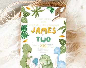 Dinosaur Birthday Party Invitation Template