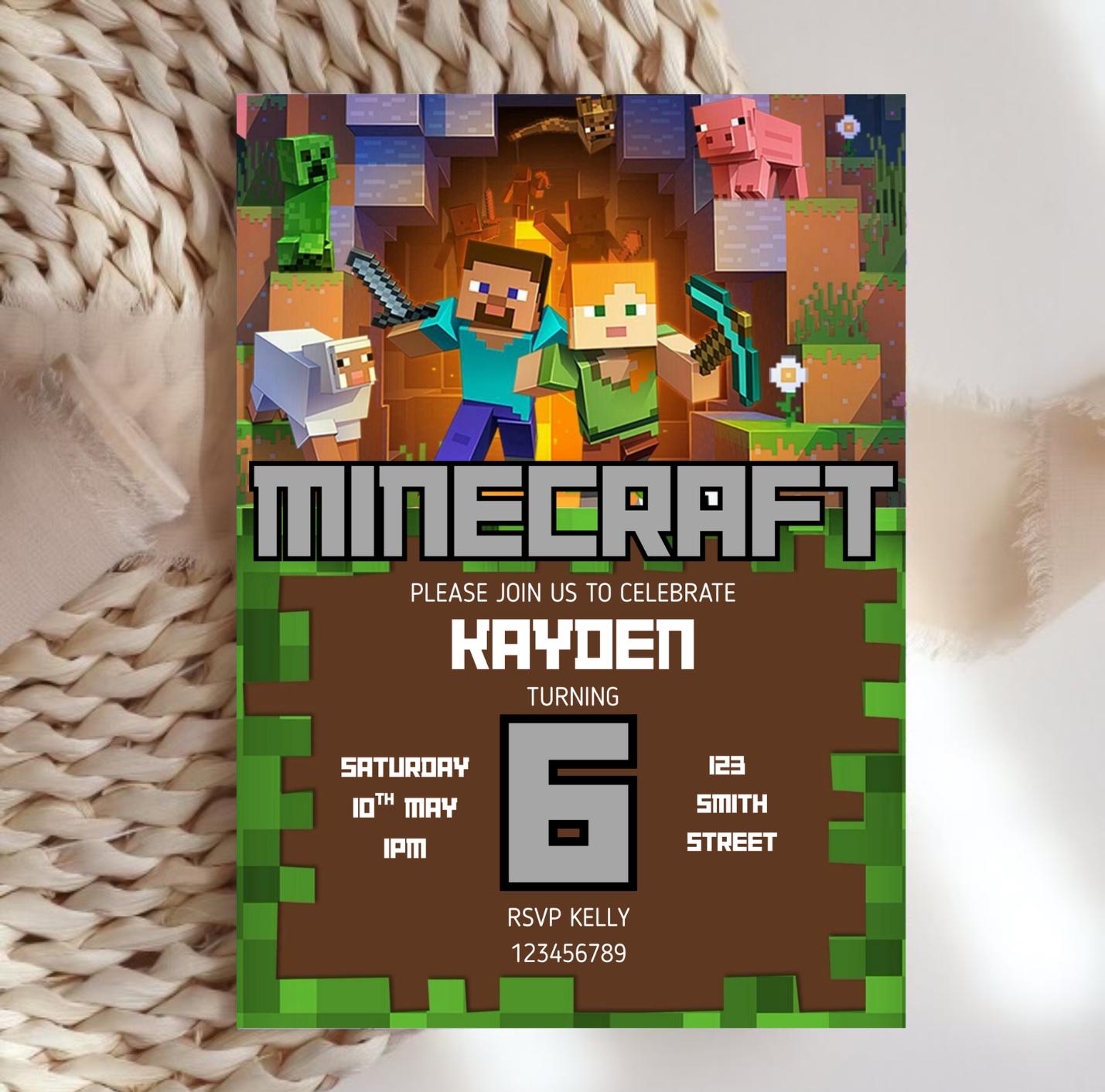 Minecraft Party Template