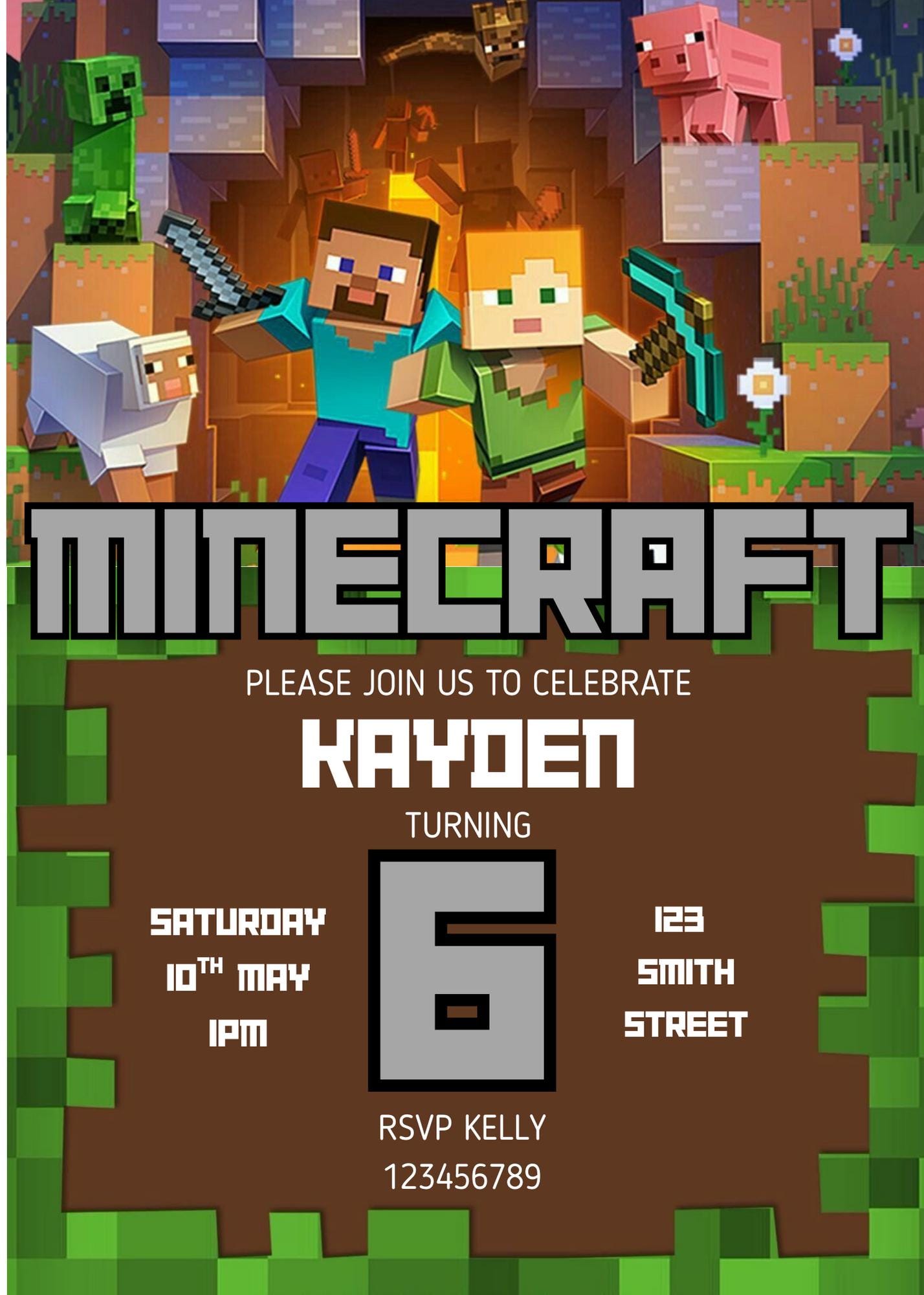 Minecraft Party Template