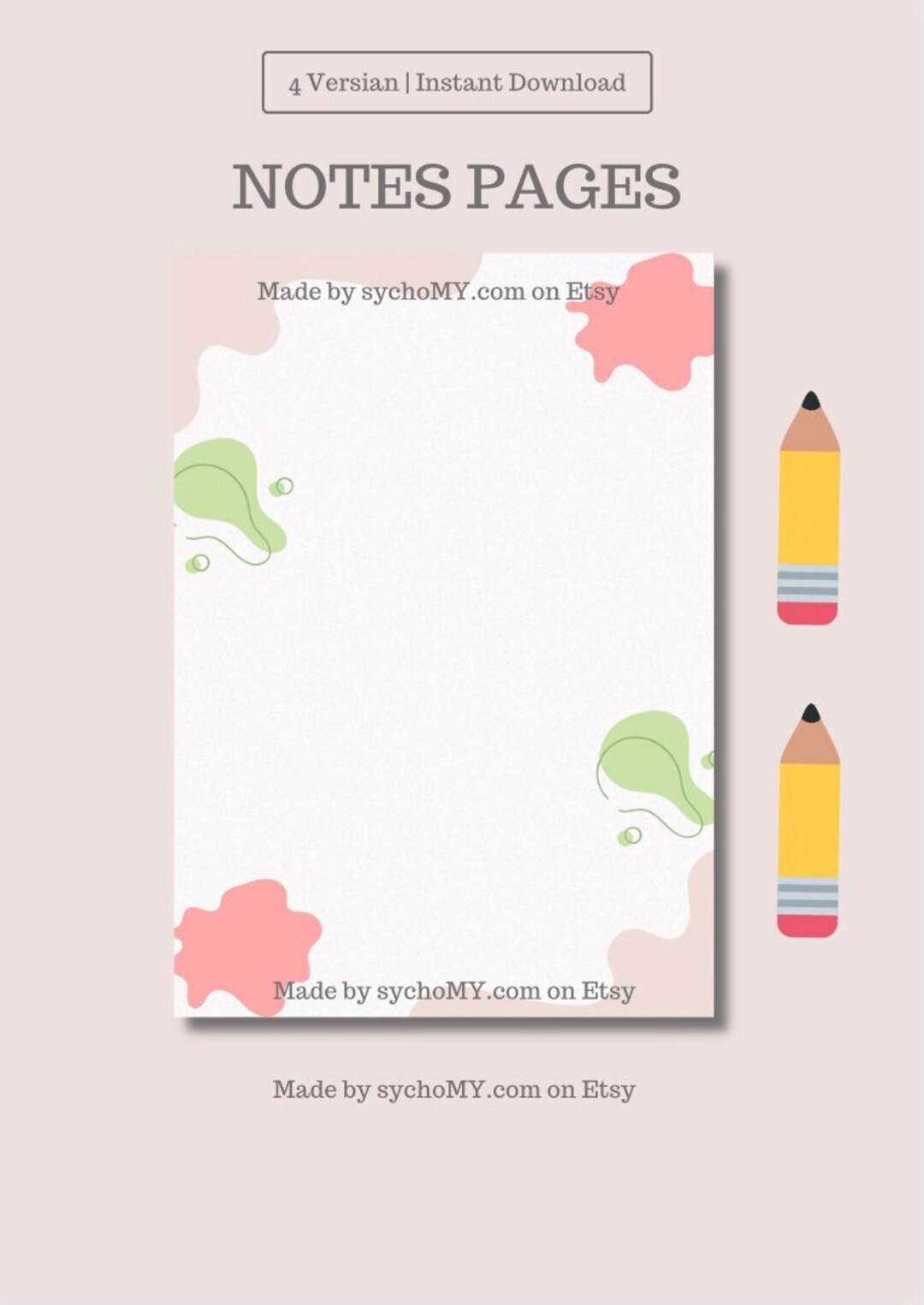 Editable Notes Page Printable Cute Lover Card by Promotion Boss Staff ...