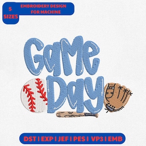 Game Day Baseball Machine Embroidery File, Baseball Mama Design (Instant Download)