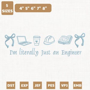 Ik ben letterlijk gewoon een ingenieur machineborduurbestand, coquette bow-ontwerp (directe download)