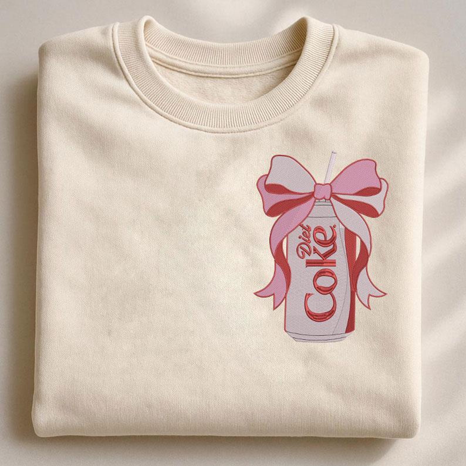 Diet Coke Bow Embroidery Design, Drink Lovers Machine File (instant ...