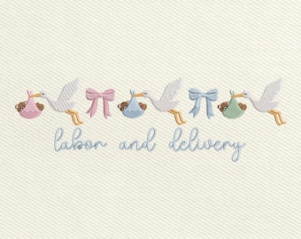 File di ricamo a macchina per infermiere del travaglio e del parto, design per la vita dell'infermiera (download immediato)