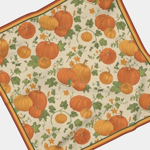 Pumpkin Patch Chiffon Scarf | Halloween Thanksgiving Fall Autumn Hair Accessory Fashion Headband Bandana Neckerchief Shawl Gift Present