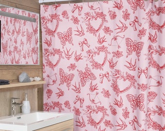 SAILOR JERRY シャワーカーテン Rose Tattoo Print Shower Curtain | Vintage Traditional American