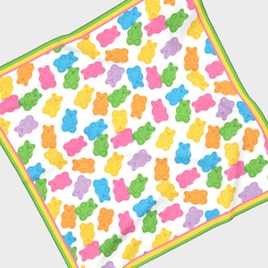 Gummy Bear Chiffon Scarf | Pastel Candy Funky Kitsch Trendy Cute Hair Accessory Fashion Headband Bandana Neckerchief Valentine Gift Present