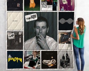 Arctic Monkeys Quilt Deken, Arctic Monkeys Quilt Deken, Handgemaakte Deken, Vintage Beddengoed Deken