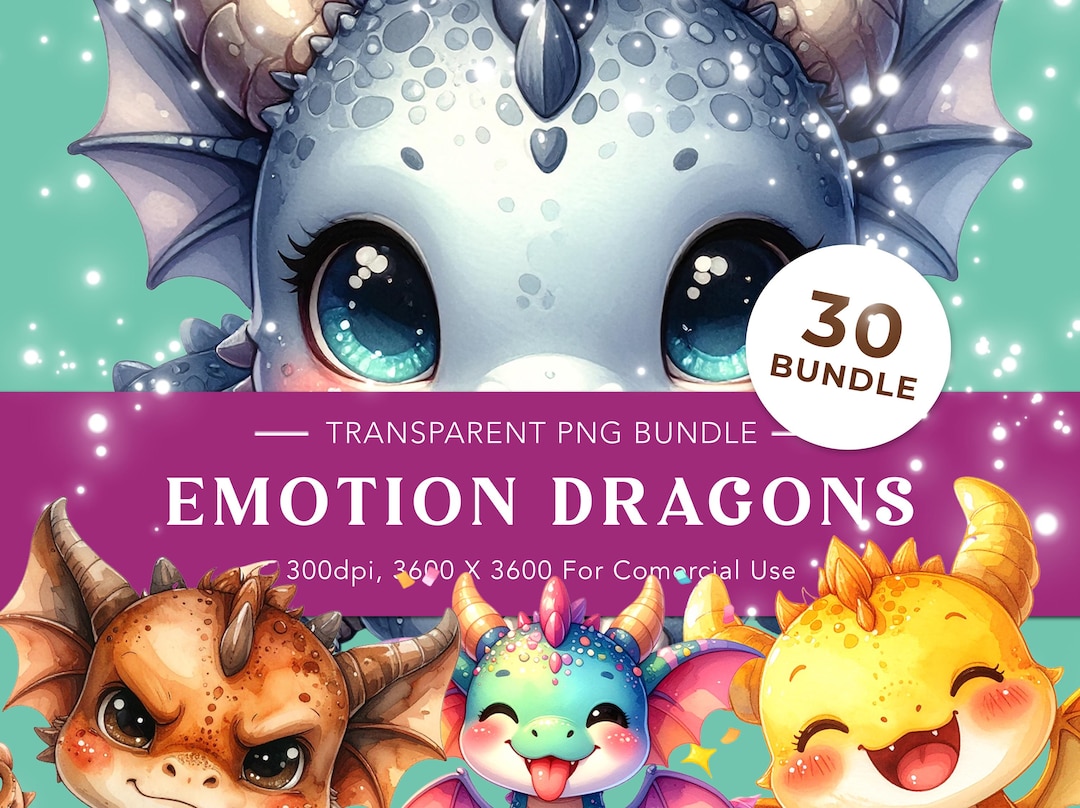 Kawaii Baby Dragon PNG Clipart – Chibi Fantasy Creature With Cute ...