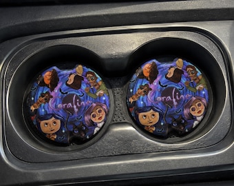 Custom car coasters -coraline