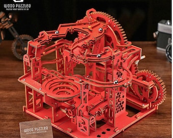 Cyber City Marble Run: Rompecabezas de madera 3D, modelo mecánico DIY
