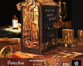 Detective Agency DIY Book Nook Kit: houten 3D-puzzel met led