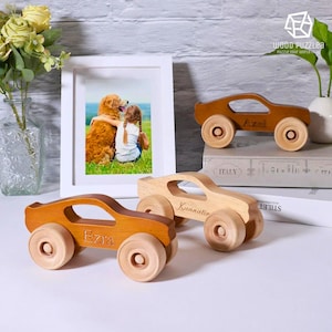 Personalized Wooden Toy Car | Custom Engraved Name Kids Gift | Eco-Friendly Handmade Toy for Toddlers | Unique Birthday or Holiday Gifts