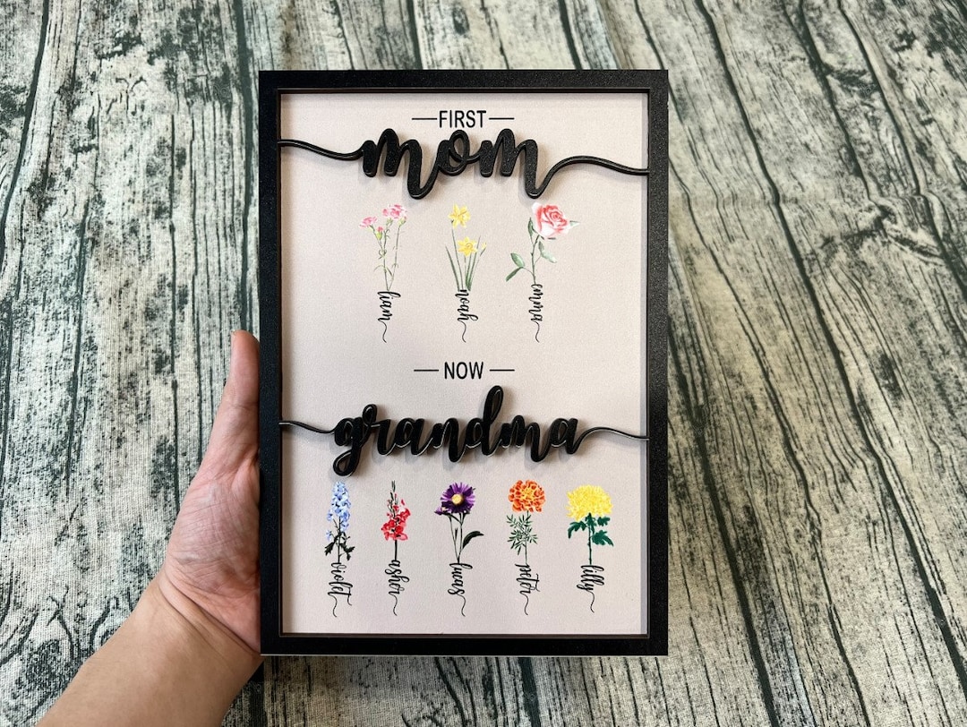 Mothers Day Gift For Grandma, Custom First Mom Now Grandma Canvas With Kids Name Personalized Grandma Gifts Grandma Garden Gifts 1 800x800