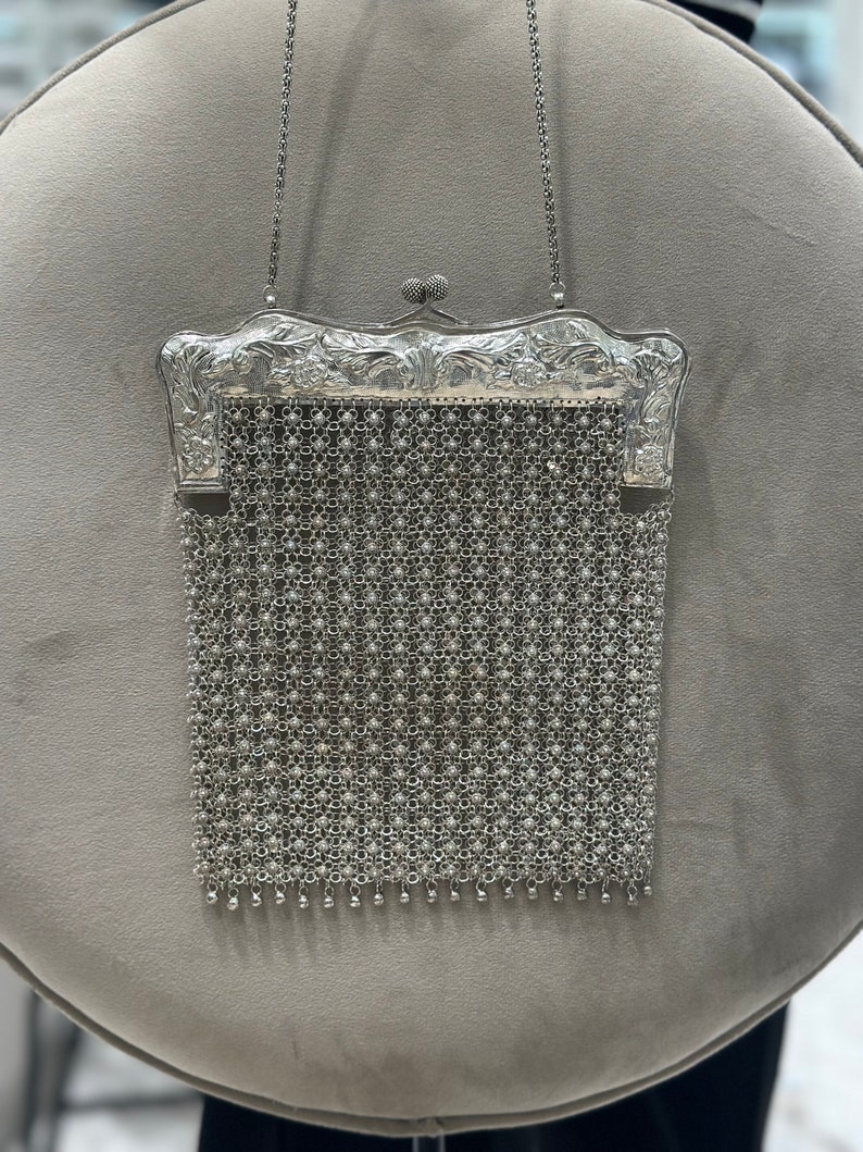 925 Sterling Silver Handmade Bag Handcraft Fligree Style image 9