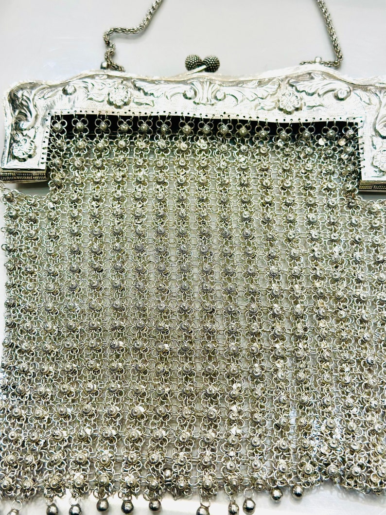 925 Sterling Silver Handmade Bag Handcraft Fligree Style image 10