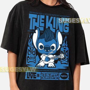 King Stitch T-Shirt, Lilo & Stitch Comfort Colors Tee, Disney Character Sweatshirt, Family Animation Fan Gift TNGN Black
