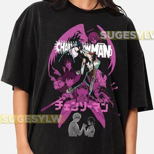 Chainsaw|Man Power Anime Comic Printed Personality Plain Maglietta da uomo, Stile bianco, S