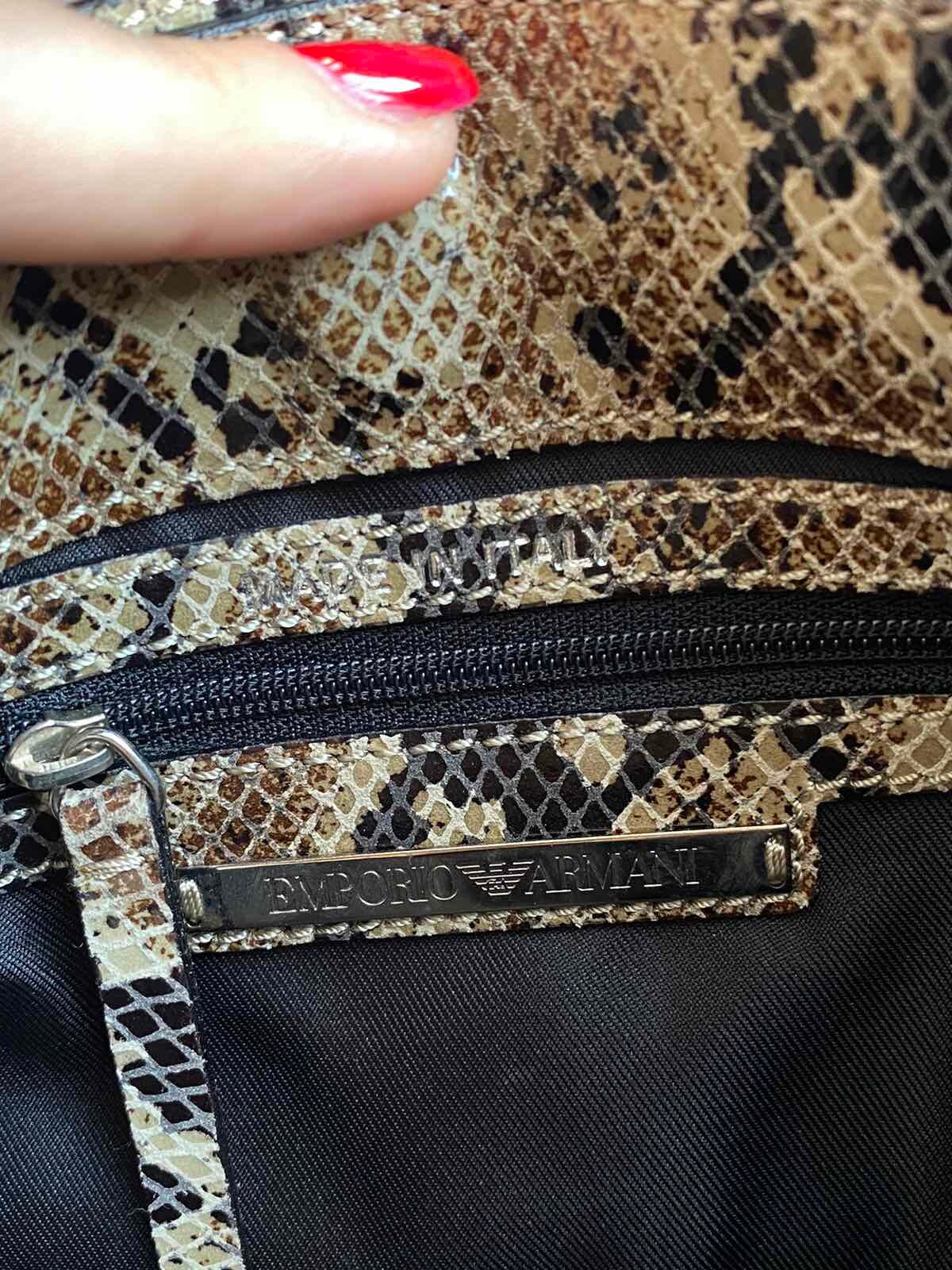 Authentic Emporio Armani Shoulder Bag Snake Print 90's Pre-owned Authentic Emporio Armani Shoulder Bag Snake Print 90's Pre-owned