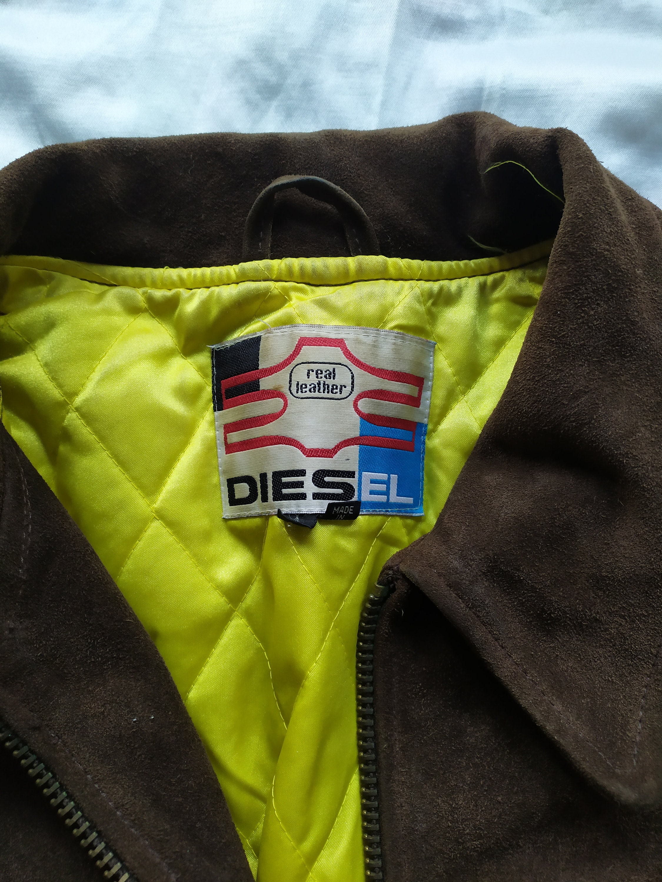 Diesel 90s Suede Leather Jacket With Inner Lining Authentic