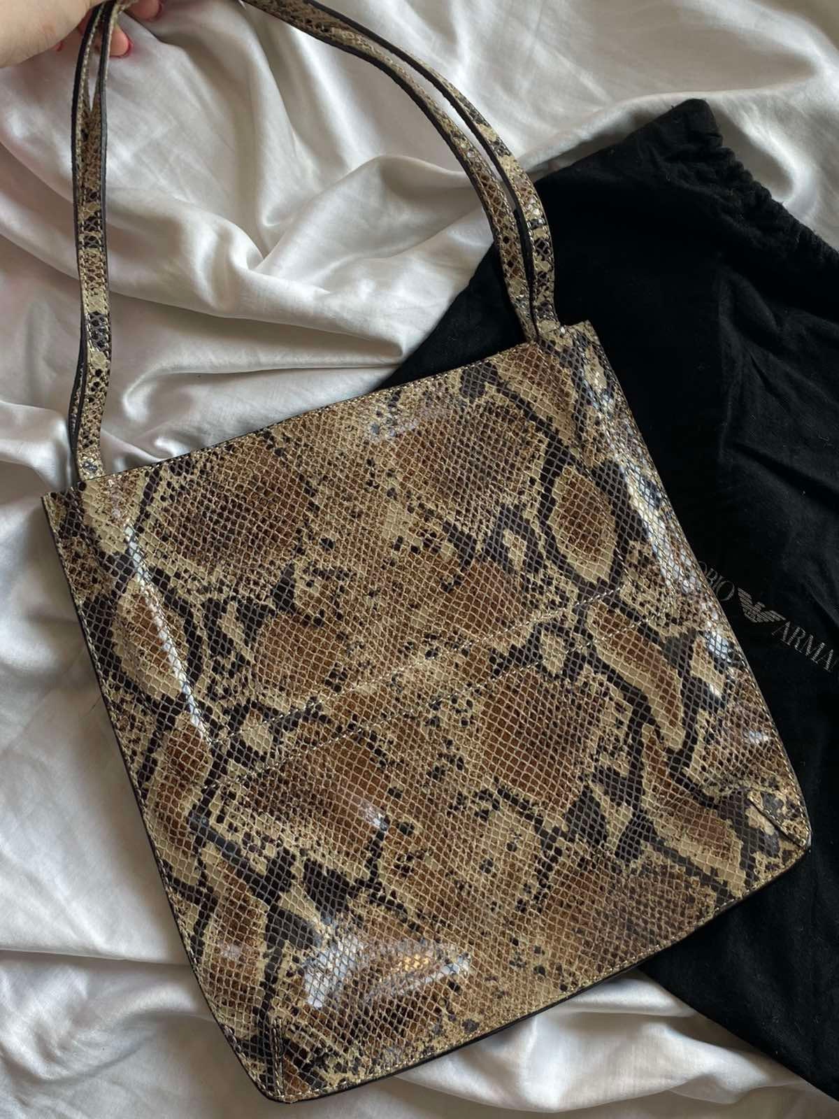 Authentic Emporio Armani Shoulder Bag Snake Print 90's Pre