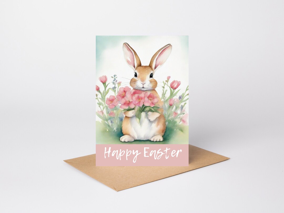 Cute Easter Card, Printable Easter Card, Happy Easter Greeting Card ...