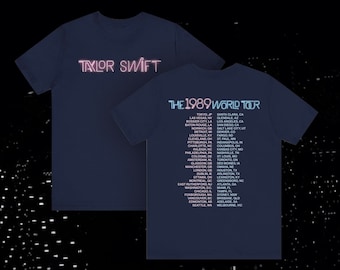 The 1989 World Tour T-Shirt Tour Shirt 1989 Tee Taylor Swift Swiftie Eras Tour Merch 1989 Tour Merch Design Black Navy Unisex
